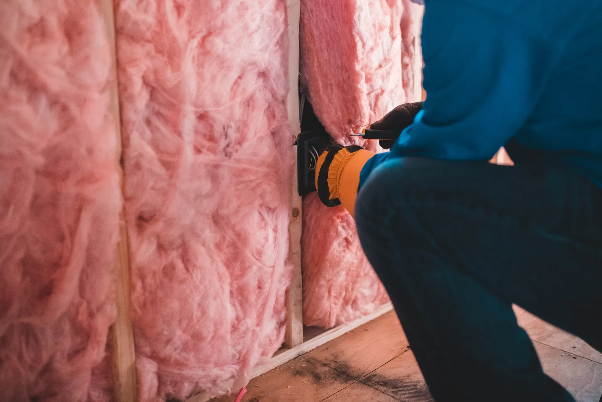 Wall Insulation Being Installed